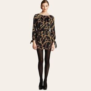 Milly Silk Simone Mini Dress Chain Print